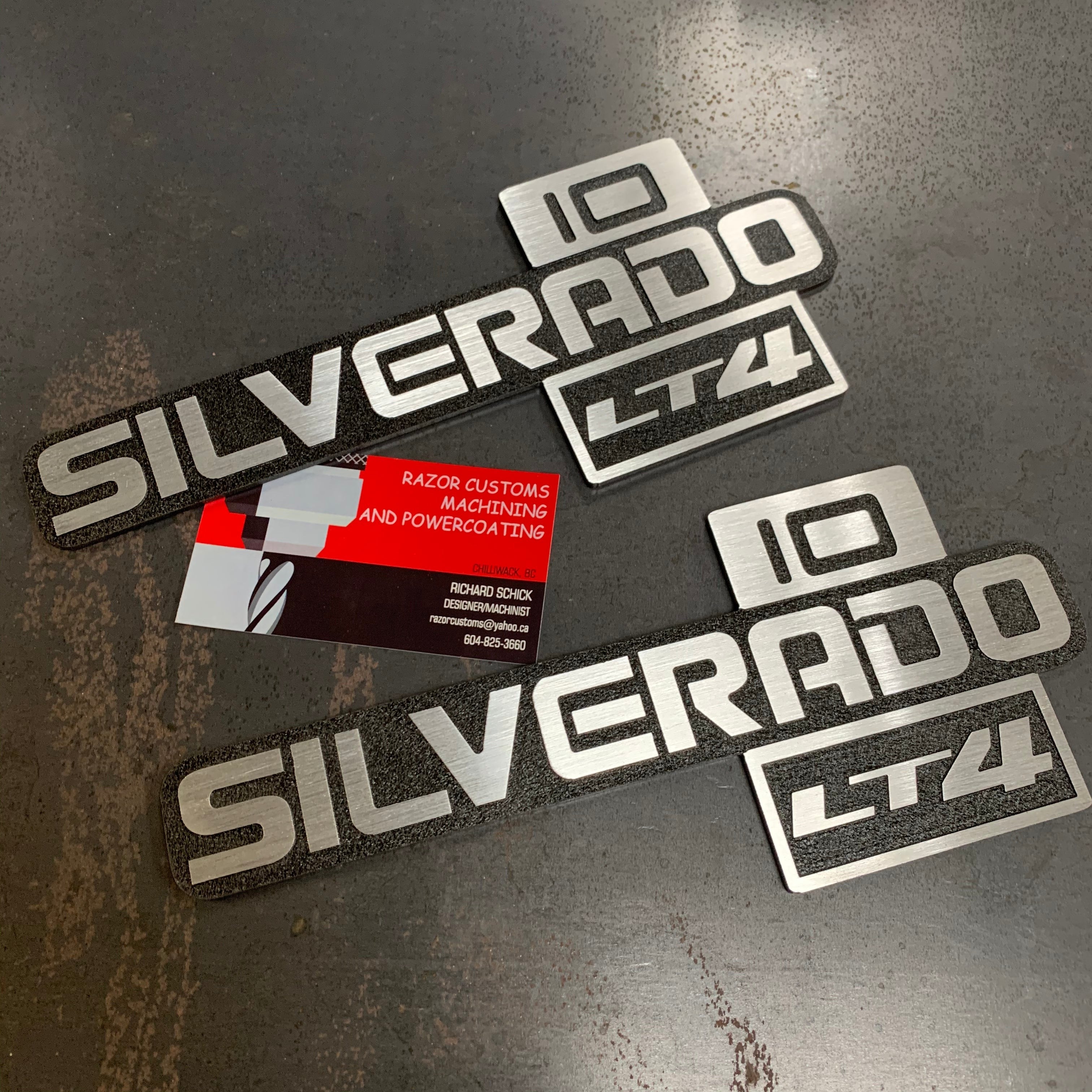 NOS Chevrolet Silverado 10 Badge Emblem Insert – Pair, Gray, Fender/Quarter Panel