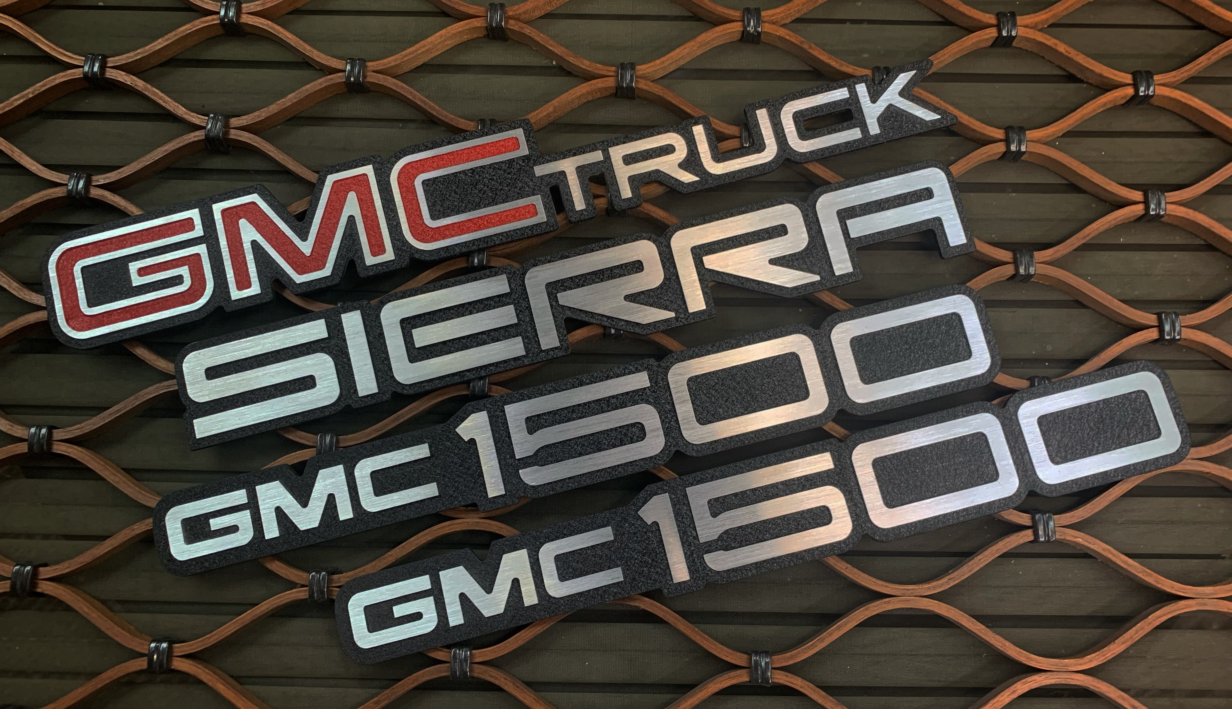 Gmc Razor 88-98 OBS SIERRA GMC 1500 Emblems x4 cnc billet C10 Badges for GMC/Che ...