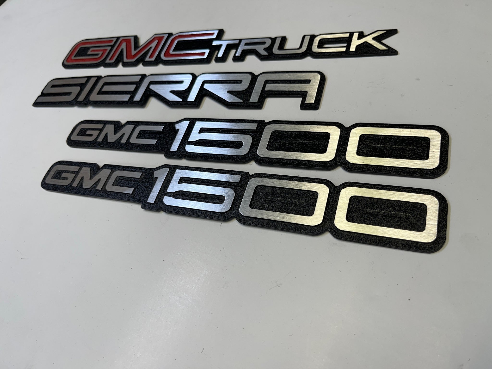 Gmc Razor 88-98 OBS SIERRA GMC 1500 Emblems x4 cnc billet C10 Badges for GMC/Che ...