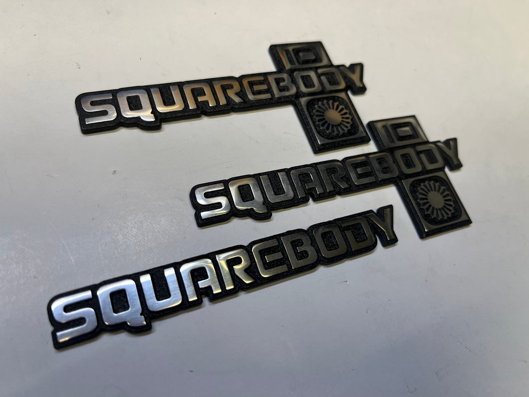 Polished Squarebody 10 Badges/Emblems 3pc set