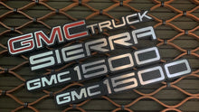 Load image into Gallery viewer, 88-98 OBS SIERRA GMC 1500 Emblems x4 cnc billet C10 Badges for GMC/Chevy GMT400
