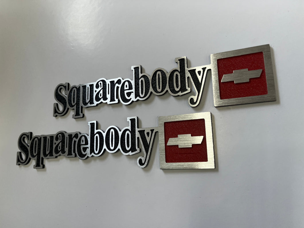 Squarebody script emblem