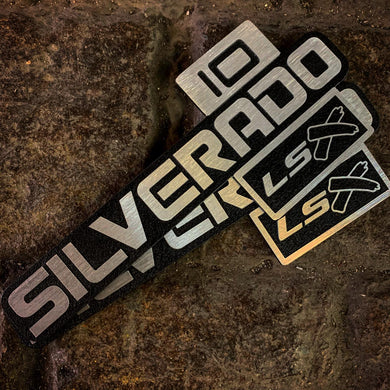 Silverado c10 LSX swap swapped badges squarebody