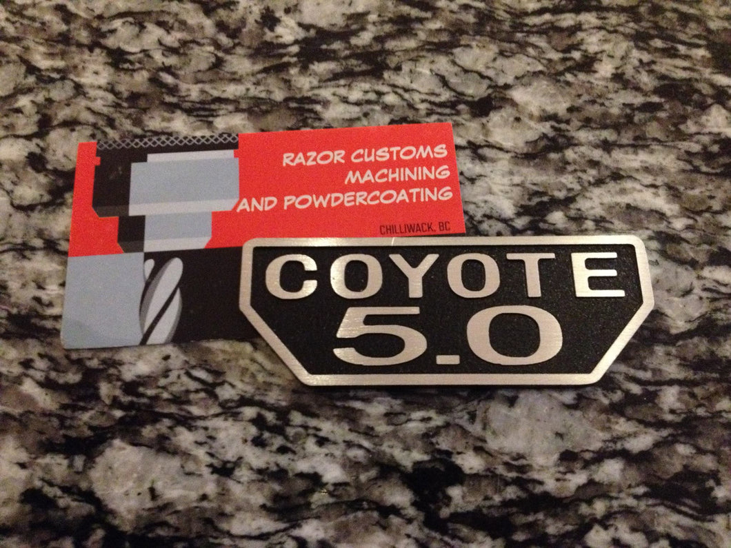 coyote 5.0 badge emblem swap powder coat cnc ford mustang f150 ranger